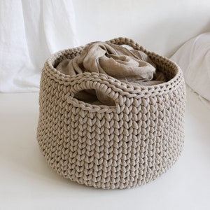 Panier bohème grande taille pour couvertures, rangement au sol en corde tressée, parfait pour les coussins et plus encore, organiseur de salon ou de chambre à coucher. image 5