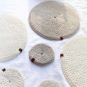 Cotton Knit Placemats (Set of 4): Farmhouse Table Decor