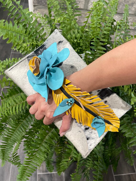 Cowhide Clutch Etsy