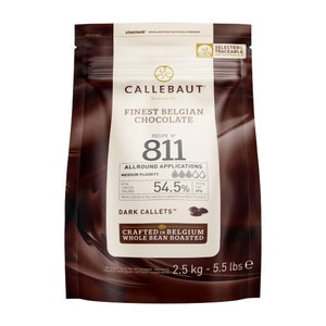 Callebaut Belgian Dark Couverture Chocolate Semisweet Callets, 54.5%