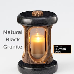 Memorial lantern for the cemetery, A stone lantern for candles on the grave of the deceased, Memorial candle holder for the cemetery