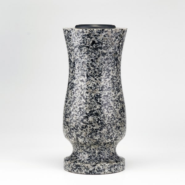 Vase de cimetière pour une tombe. Vases de cimetière en granit gris. Vase commémoratif. Décoration pour la tombe. Vase en granit pour pierre tombale.