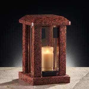 Memorial candle holder for deceased, Granite memorial lantern for grave, Memorial candles for deceased, Stone lantern for the cemetery
