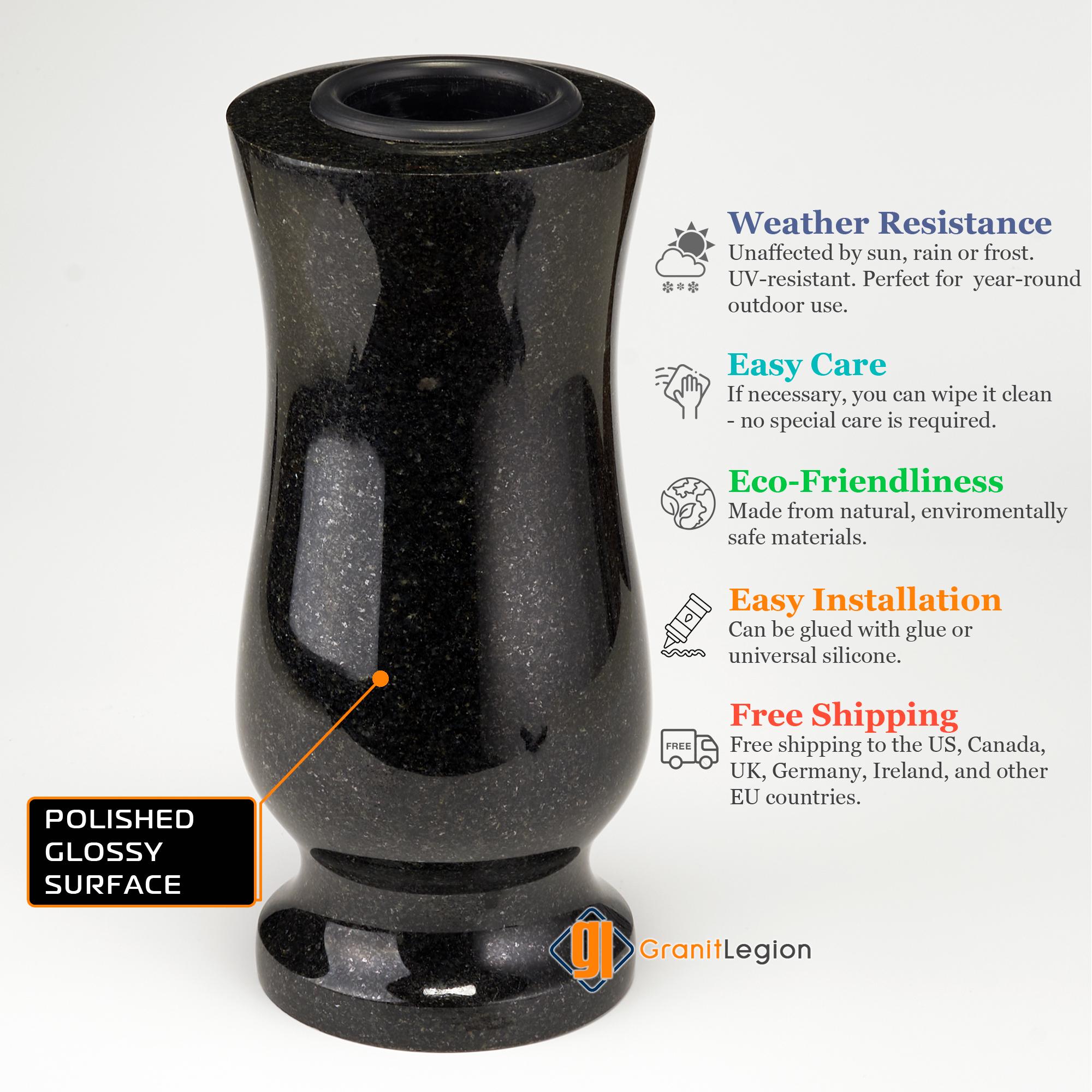 Granite vases for graves, Rachny Tulipan 25 cm