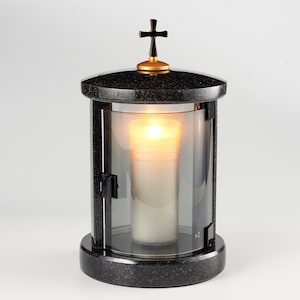 Memorial candle lanterns as a decor for a cemetery or grave to honor the deceased, Memorial lanterns for dad or mom, cemetery decor