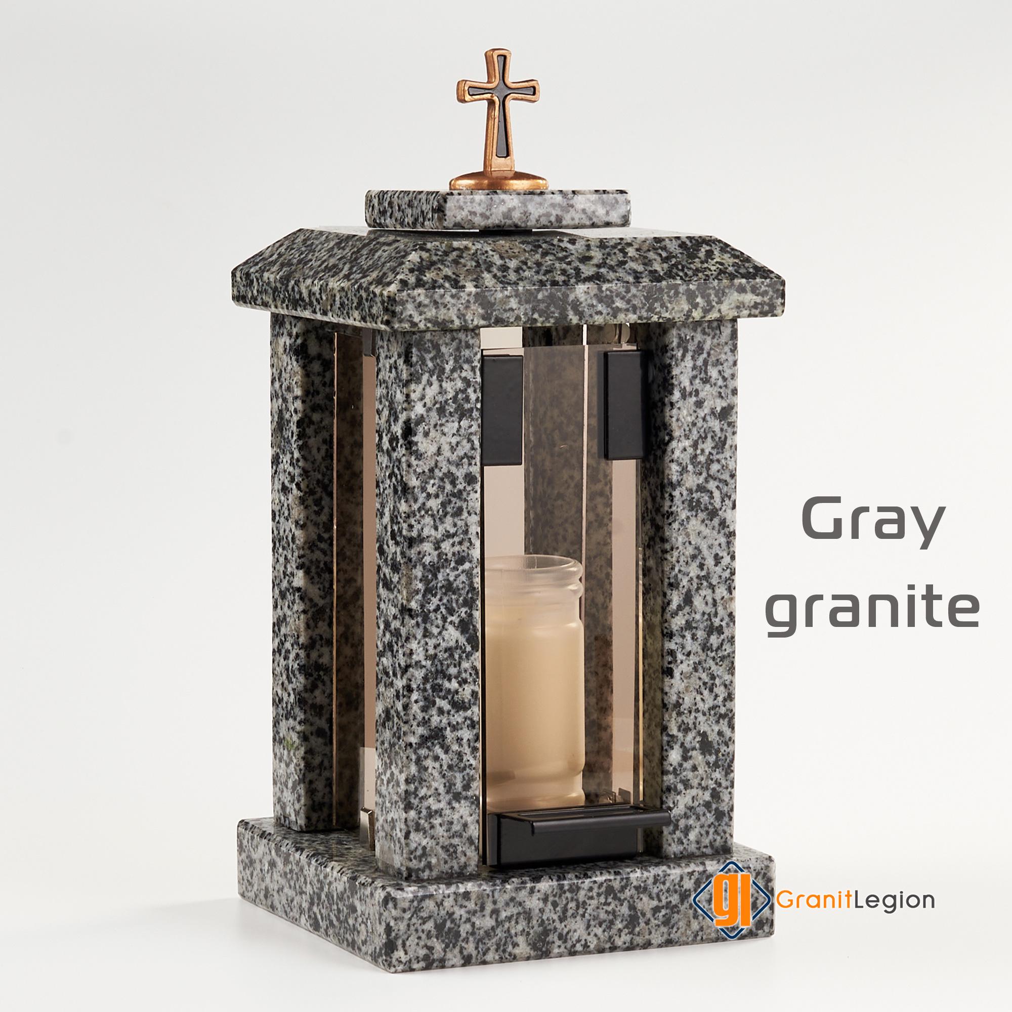 Stylish Grave Lantern Elegant Granite Swedish Black Height 27 Cm - View #5
