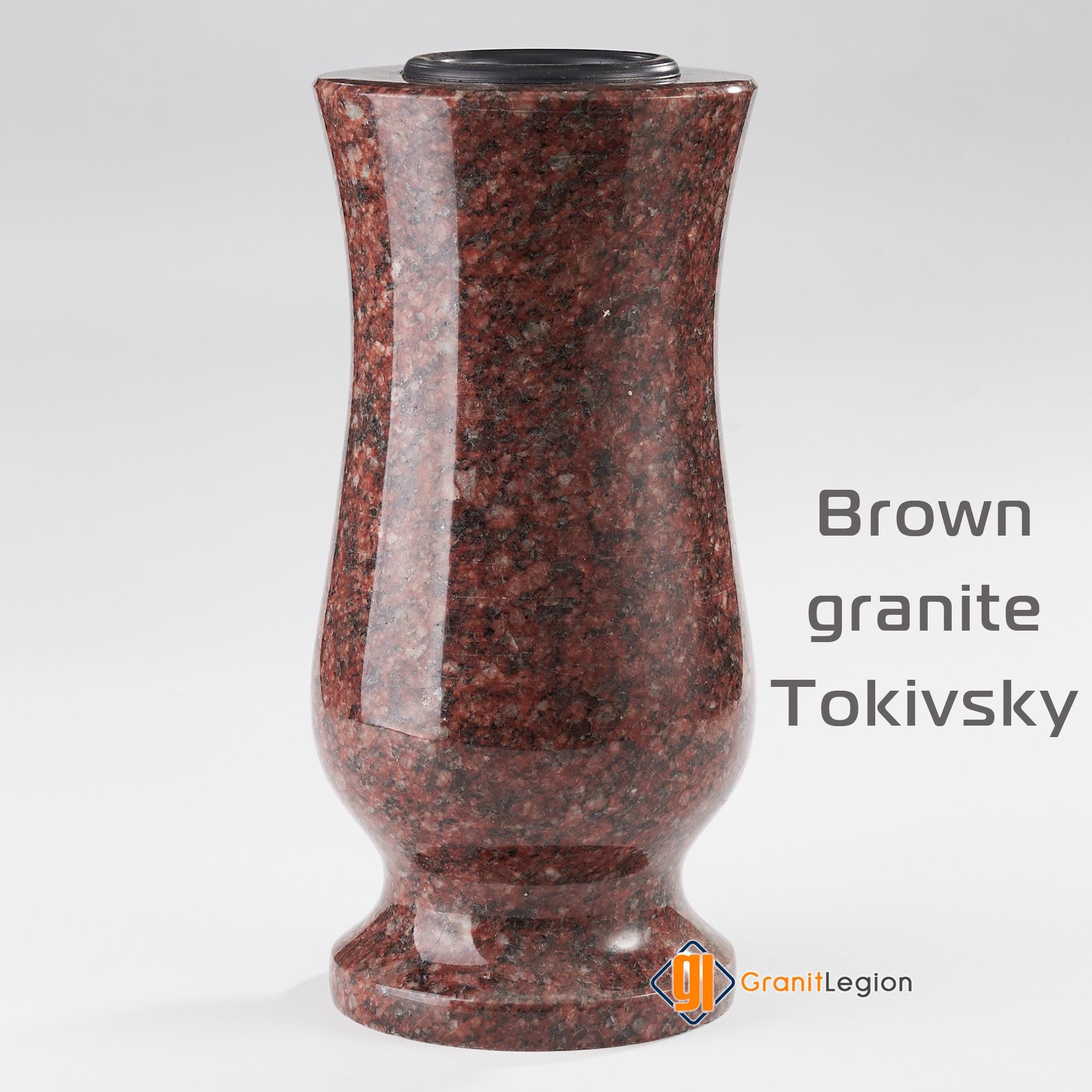 Vaso Per Tomba MONUMENT In Granito Himalaya | 23 Cm | Resistente Al Gelo Con Inserti In Plastica - 2
