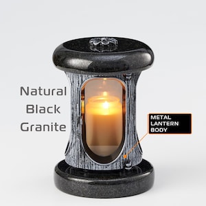 Memorial gift lantern for the cemetery, A stone lantern for candles on the grave of the deceased, Memorial candle holder for the grave