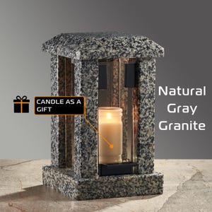 Lanternes commémoratives pour le défunt, bougeoir en granit pour la tombe, bougies commémoratives pour un défunt, cadeaux de lanternes commémoratives, décoration de cimetière