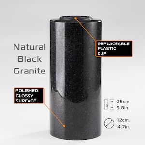 Jarrón para flores, jarrón para cementerio, jarrón de granito para lápida, decoraciones para cementerio, jarrón conmemorativo, decoración para tumbas