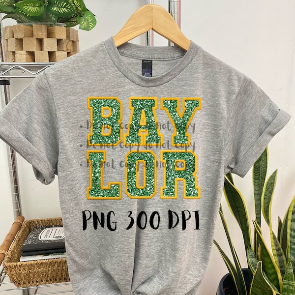 Baylor Bear Faux Embroidery Glitter