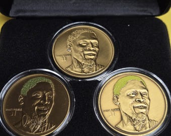 Dennis Rodman Highland Mint Bronze 3 Coin Set # 376/2500