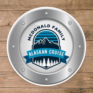 Alaskan Cruise Door Magnet | Porthole Personalized Magnet | Alaska Family Cruise Magnet | Custom Cruise Door Magnet