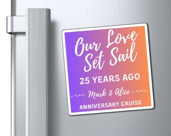 Anniversary Cruise Door Magnet | Milestone Anniversary Cruise Gift | Free Personalization