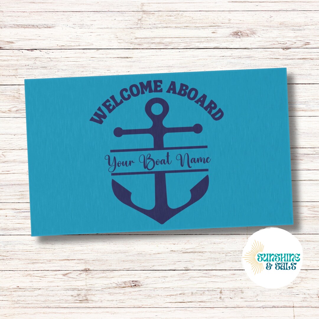 Aboard Outdoor Mat Custom Gift for Boat Nautical Etsy