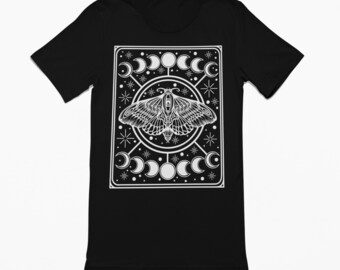 Moth Moon Phases Unisex Tee