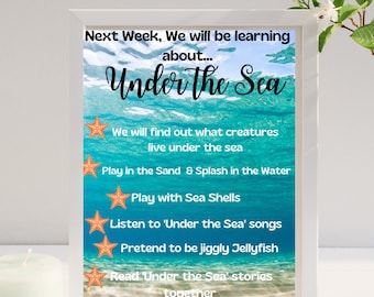 Under the Sea Theme Childminder Kindergarten Childcare Pre School Nursery EYFS Weekly Monthly Themes Early Years Learning and Development