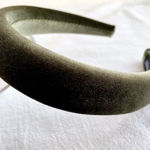 Green wide headband,Simple Velvet Headband,Women Vintage Hairband,Padded Hairband,Solid Color Headband,hair accessories