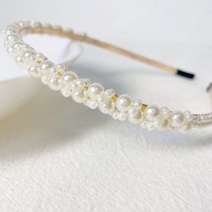 Pearl Headbands,Beaded Hairbands,Woman Thin Headband,Hair Accessories,Metal Hair band,Gift