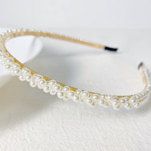 Handperlen Haarbänder,Perlen Haarbänder,Dünnes Stirnband,Frau Mode Haarband,Metall Haarschmuck,Geschenk