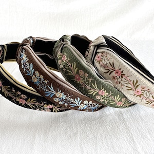 High quality embroidered headbands, floral headbands, top knots, festive headbands, unique headbands, bandana headbands, hair accessories