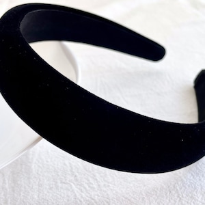 Black padded Headband,Velvet Wide Headband,Women Headbands,Winter head band,Vintage hair band,wide headband, headband