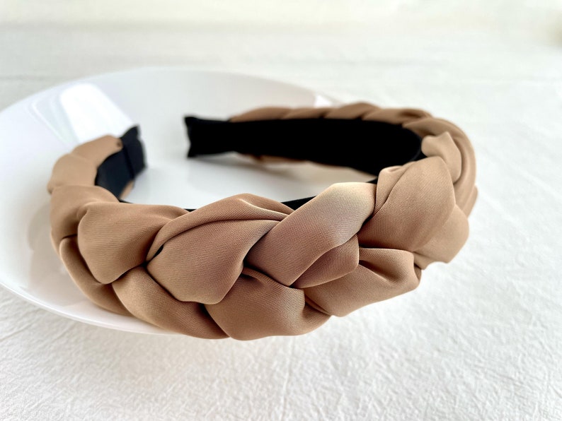 Glossy satin Braided headband,stylish fashion hairband,Braided alice band,Satin Silk headband,Thick hair band,Headbands for women image 10