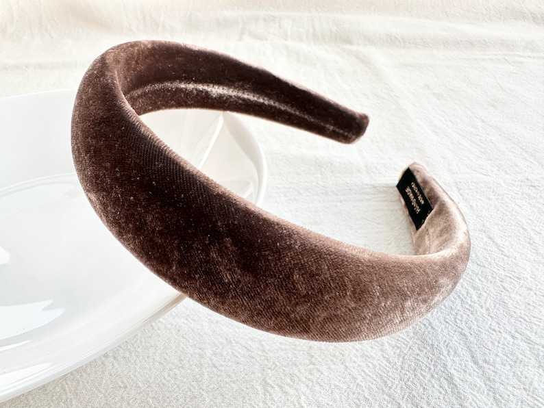 Navy blue velvet headband,bridal headband,fashion wide headband,classic headband,women headband,hair accessories Coffee