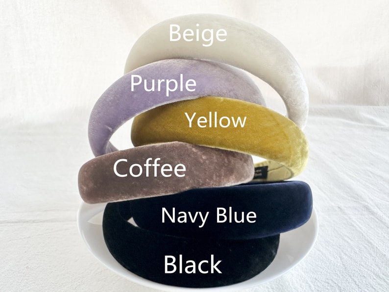 Navy blue velvet headband,bridal headband,fashion wide headband,classic headband,women headband,hair accessories image 2