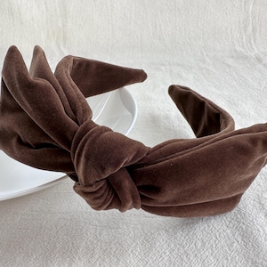Coffee Velvet Bow Headband,Adult Bow,Top Knot,Festival Headband,Hairband For Women,Winter Headband,Hair Accessory,Nice Gifts