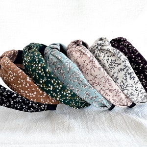 Vintage Blumen Knoten Stirnband, Top Knot, Elegante Stirnband,Boho Stirnband,Mädchen Stirnband, Sommer Stirnband, Haarschmuck