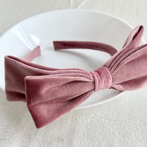 Pink Bow Headband,Velvet Knotted Headband,Daily Headband,Velvet Bow,Top Knot,Turban Headband,Girls Headband,Retro Velvet