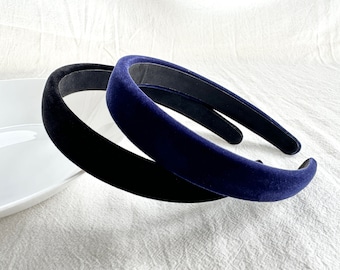 High quality blue velvet headband, hard headband, daily headband, solid color headband, women headband , hair accessories, gift for her