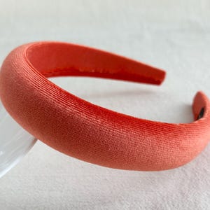 Orange Velvet Headband,Womens Headband,Boho Headband,Solid Color Headband,Holiday Headband,Padded Headband,Best Gift For Her