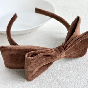 Coffee Velvet Headband, Classic Bow Headband,Boho Headband,Knotted Headband,Hair Accessory, Birthday Gifts For Her