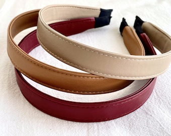 Diadema de PU para mujer, diadema sencilla vintage, diadema bohemia, diadema para uso diario, accesorios para el cabello de fiesta, diadema de color sólido, regalo