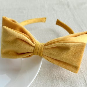Yellow Velvet Headband,Boho Headband,Velvet Bow Headbands,Winter Headband,Headbands For Women,Velvet Top Knot,Hairband