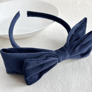 Dark Blue Velvet Headband,Vintage Bow Headband,Girls Headband ,Top Knot Headband,Velvet Bow Headband,Hair Accessory,Gifts