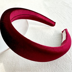 Burgundy velvet headband,padded headband,party headband,boho headband,turban headband,daily headband,hair accessories