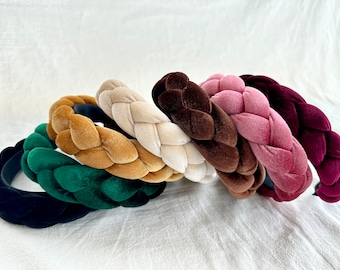 Soft velvet headband,Braided Hairband,Boho Hairband,Vintage Headbands,Hair Accessories