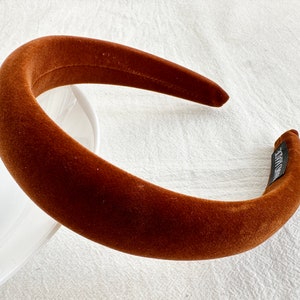 Caramel Velvet Headband, Wide Headband, Padded Headband, Retro Headband, Women Headband, Hair Accessories