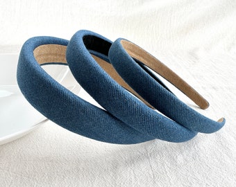 Denim-Serie Stirnbänder, Baumwoll-Stirnbänder, gepolsterte Stirnbänder, breite Stirnbänder, dünne Stirnbänder, Haarschmuck