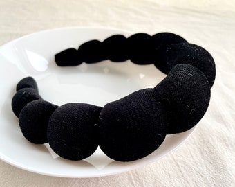 Diadema de terciopelo, diadema acolchada, diadema negra, diademas para mujer, accesorios para el cabello, regalo