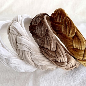 Velvet Tender Headband,Women Braided Hairband,Wide Headband,Hair Accessories,Padded headband,Everyday head band,Winter Headbands