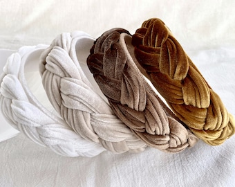 Velvet Tender Headband,Women Braided Hairband,Wide Headband,Hair Accessories,Padded headband,Everyday head band,Winter Headbands