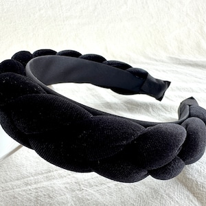 Black velvet braided headband,thick headband,Women Headbands,Winter head band,Hair Accessories