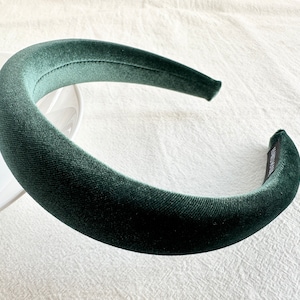 Green Velvet Headband,Cushioned Headband,Bridesmaid Headband,Retro Wide Headband,Hair Accessories