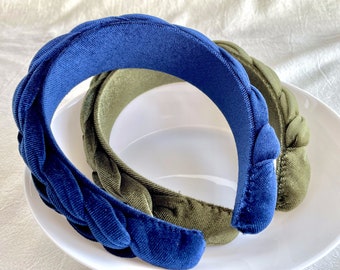 Velvet Braided Headband,Women Vintage Hair band,Padded Headbands,Unique Headband,Turban Headband,Hair Accessories