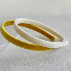 Yellow Velvet  Headband,Solid Color Headband,Velor Headband,Holiday Headband,Women Thin Hairband,Turban Headband,Gifts For Her