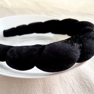 Black Velvet headband,Padded Headband,twist headband，womens hairband，Hair Accessories